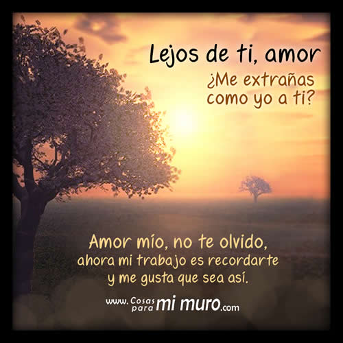Lejos de ti, amor ♥ (Poema de amor de lejos) Lejos de ti, amor ♥ (Poema de amor de lejos)